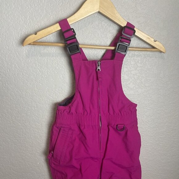 Lands End Girls Ski Snowboard Snow Bibs Pants Overalls Size 4 Pink Insulated - Picture 4 of 8